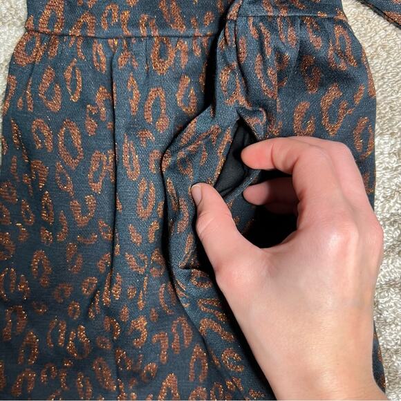 Cat & Jack Girls Dress Size 2T Black Gold Shimmer Animal Print Casual NWT - Picture 3 of 4